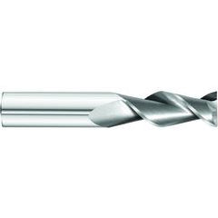 3/8 x 3/8 x 1 x 2-1/2 OAL Square 2 Flute Carbide End Mill for Aluminum - Round Shank- Uncoated - Apex Tool & Supply