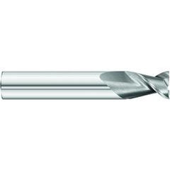 1/2 x 1/2 x 1-1/4 x 3 OAL Square 2 Flute Carbide End Mill for Aluminum - Round Shank- Uncoated - Apex Tool & Supply