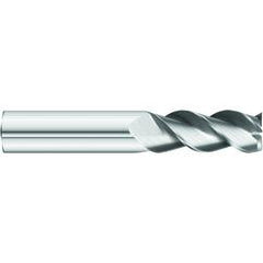 1/4 x 1/4 x 1-1/4 x 3 OAL Square 3 Flute Carbide End Mill for Aluminum - Round Shank- Uncoated - Apex Tool & Supply