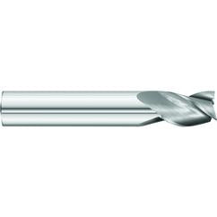 3/16 x 3/16 x 5/8 x 2 OAL Square 3 Flute Carbide End Mill for Aluminum - Round Shank- Uncoated - Apex Tool & Supply