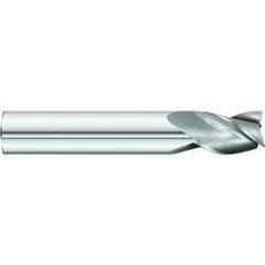 3/16 x 3/16 x 5/8 x 2 OAL Square 3 Flute Carbide End Mill for Aluminum - Round Shank- Uncoated - Apex Tool & Supply
