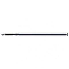 .085 x 1/8 x .127 LOC x 2-1/2 OAL (.425'' Reach) 3 Flute Miniature Solid Carbide Ball Nose End Mill-AlTiN - Apex Tool & Supply