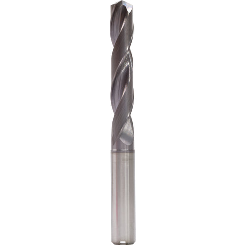 5.9 mm Dia. × 6 mm Shank × 44 mm Flute Length × 82 mm OAL, 5xD, 140°, TiAlN, 2 Flute, Internal, Round Solid Carbide Drill - Exact Industrial Supply