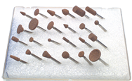 #150 - Contains: 24 Aluminum Oxide Points; For: Machines that hold 3/32 Shanks - Mounted Point Kit for Flex Shaft Grinder - Apex Tool & Supply