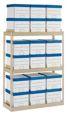 42 x 16.94 x 60" - 3 Level Records Storage Rack (Tan) - Apex Tool & Supply