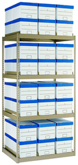 42 x 32.88 x 84'' - 4 Level Records Storage Rack (Tan) - Apex Tool & Supply