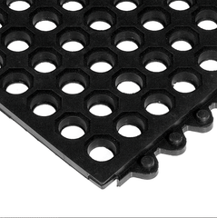 24 / Seven Floor Mat - 3' x 3' x 5/8" ThickÂ (Black Drainage All Purpose) - Apex Tool & Supply