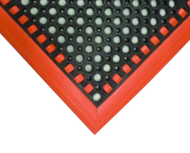 40" x 64" x 7/8" Thick Safety Wet / Dry Mat - Black / Orange - Apex Tool & Supply
