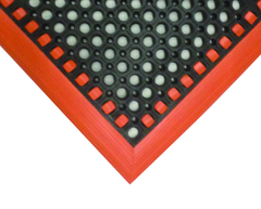 40" x 64" x 7/8" Thick Safety Wet / Dry Mat - Black / Orange - Apex Tool & Supply