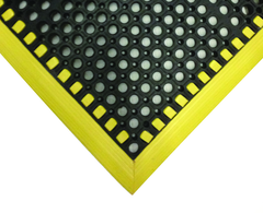 40" x 64" x 7/8" Thick Safety Wet / Dry Mat - Black / Yellow - Apex Tool & Supply