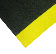 3' x 5" x 3/8" Safety Soft Comfot Mat - Yellow/Black - Apex Tool & Supply