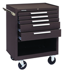 5-Drawer Roller Cabinet w/ball bearing Dwr slides - 35'' x 18'' x 27'' Brown - Apex Tool & Supply