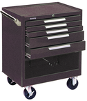 5-Drawer Roller Cabinet w/ball bearing Dwr slides - 35'' x 20'' x 29'' Brown - Apex Tool & Supply