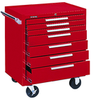 7-Drawer Roller Cabinet w/ball bearing Dwr slides - 35'' x 20'' x 29'' Red - Apex Tool & Supply