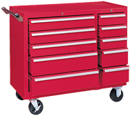 310X 10-Drawer Maintenance Cart - 35'' x 18'' x 39.38'' Red - Apex Tool & Supply