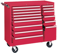 315X 15-Drawer Maintenance Cart - 35'' x 18'' x 39.38'' Red - Apex Tool & Supply