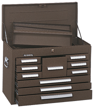 10-Drawer Mechanic's Chest - Model No.360B Brown 18.88H x 12.06D x 26.13''W - Apex Tool & Supply