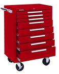 8-Drawer Roller Cabinet w/ball bearing Dwr slides - 39'' x 18'' x 27'' Red - Apex Tool & Supply