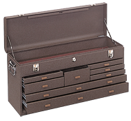 8-Drawer Journeyman Chest - Model No.526B Brown 13.63H x 8.5D x 26.75''W - Apex Tool & Supply