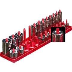 Inch Sized Socket Tray - 1/4″ Drive - Red - Apex Tool & Supply