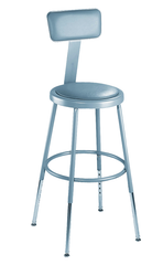 25" - 33" Adjustable Padded Stool With Padded Backrest - Apex Tool & Supply