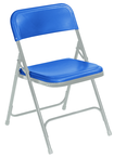 Plastic Folding Chair - Plastic Seat/Back Steel Frame - Blue - Apex Tool & Supply