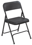 Plastic Folding Chair - Plastic Seat/Back Steel Frame - Black - Apex Tool & Supply