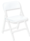 Plastic Folding Chair - Plastic Seat/Back Steel Frame - White - Apex Tool & Supply