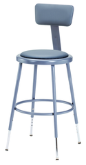 19" - 27" Adjustable Padded Stool With Padded Backrest - Apex Tool & Supply