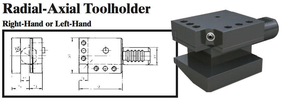 VDI Radial-Axial Toolholder (Left Hand) - Part #: CNC86 36.5032L - Apex Tool & Supply
