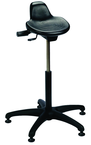 Sit Stand - 14" Soft Polyurethane, Contoured, Tilting Seat,  27" Dia.-Stable 5 Star Base with Heavy Duty Stationary Glides, Seat height 20"-30" - Apex Tool & Supply