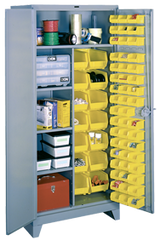 36 x 21 x 82'' (64 Bins Included) - Bin Storage Cabinet - Apex Tool & Supply