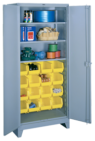 36 x 21 x 82'' (16 Bins Included) - Bin Storage Cabinet - Apex Tool & Supply