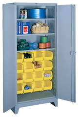 36 x 21 x 82'' (16 Bins Included) - Bin Storage Cabinet - Apex Tool & Supply