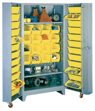 38 x 28 x 76'' (40 Bins Included) - Bin Storage Cabinet - Apex Tool & Supply