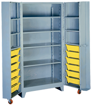 38 x 28 x 76'' (12 Bins Included) - Bin Storage Cabinet - Apex Tool & Supply