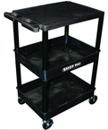 Utility Cart Plus 3 Top Flat & 2 Bottom Tub Shelves - 24" x 18" x 36-1/2" - Apex Tool & Supply