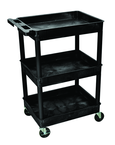 Utility Cart 3 Tub Shelves - 24" x 18" x 38-1/2" - Apex Tool & Supply