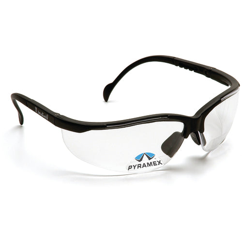 1.5 Magnification Safety Glasses- Clear Lens, Black Frame V2 Reader Style - Apex Tool & Supply