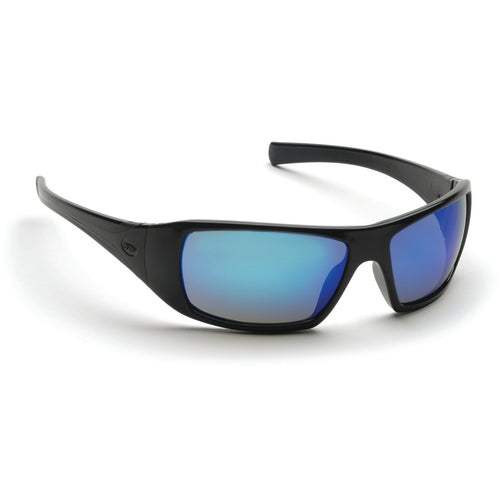 Safety Glasses - Black Frame, Ice Blue Mirror Lens - Apex Tool & Supply