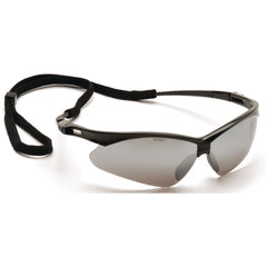 Safety Glasses - Black Frame, Silver Mirror Lens - Apex Tool & Supply