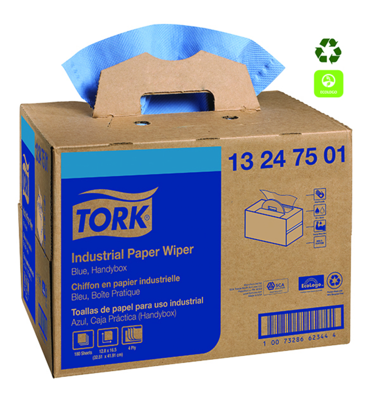 Industrial Paper 4 Ply Wipers - Blue - Handy Box - Apex Tool & Supply