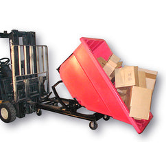Self-Dumping Forklift Hopper 1.1 Cu Yd with Caster Base - Apex Tool & Supply