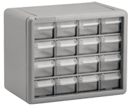 8-1/2 x 6-3/8 x 10-9/16'' (16 Compartments) - Plastic Modular Parts Cabinet - Apex Tool & Supply