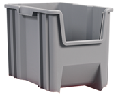 19 x 15-1/4 x 12'' - Gray Stak-N-Store Bin - Apex Tool & Supply