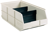 11 x 20-1/2 x 7'' - Beige Bin with 2 Dividers - Apex Tool & Supply