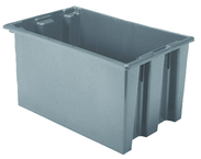 23-1/2 x 15-1/2 x 12'' - Gray Nest-Stack-Tote Box - Apex Tool & Supply