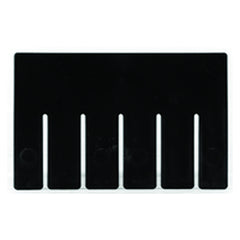 6-Pack - Black - Long Bin Dividers for use with Akro-Grid Container 33-105 - Apex Tool & Supply