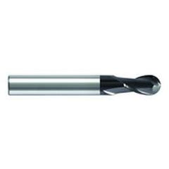 8mm Dia. - 59mm OAL - Solid CBD AlTiN-2 FL - Ball Nose EM - - For Hard Material - Apex Tool & Supply