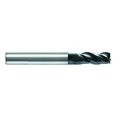 7mm Dia. x 63mm Overall Length 3-Flute Square End Solid Carbide SE End Mill-Round Shank-Center Cut-AlCrN - Apex Tool & Supply